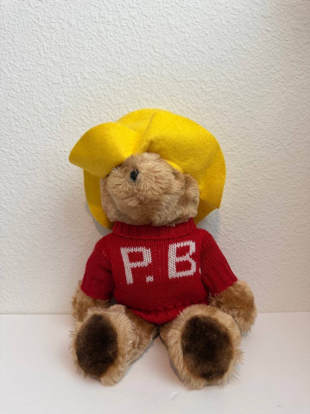 PADDINGTON BEAR Plush EDEN TOY 1981 Red PB Sweater England Yellow Hat